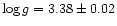 $\log g = 3.38 \pm 0.02$