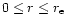 $0 \leq r \leq r_{\rm e}$
