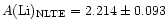 $A({\rm Li})_{\rm NLTE} = 2.214\pm0.093$