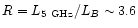$R = L_{5~\rm {GHz}} / L_{B} \sim 3.6$