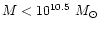 $M<10^{10.5}~M_\odot$