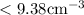 $< 9.38 {\rm cm^{-3}}$