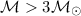 ${\cal M} > 3 {\cal M_{\sun}}$