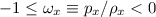 $-1 \leq \omega_x \equiv p_x/\rho_x < 0$