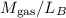 $M_{\rm gas}/L_B$