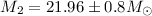 $M_2=21.96 \pm 0.8 M_{\odot}$