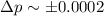 $\Delta p\sim\pm0.0002$