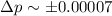 $\Delta p\sim\pm0.00007$