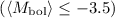 $\left(\left<M_{\rm{bol}}\right>\le-3.5\right)$