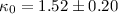 $\kappa_0=1.52\pm0.20$