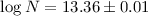 $\log N=13.36\pm0.01$