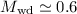 $M_{\rm wd} \simeq 0.6$