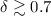 $\delta\gtrsim 0.7$
