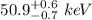 $50.9^{+0.6}_{-0.7}~ke\kern -0.09em V$