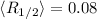 $\langle R_{1/2} \rangle=0.08$