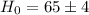 $H_0 = 65 \pm 4$