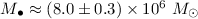 $M_{\bullet}\approx (8.0\pm 0.3)\times 10^6~M_{\odot}$