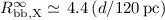 $R_{\rm bb,X}^\infty\simeq\,4.4\,(d/120\,\rm pc)$