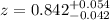 $z=0.842^{+0.054}_{-0.042}$