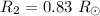 $R_{\rm 2}=0.83 ~R_{\odot}$