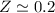 $Z \simeq 0.2$