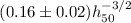 $(0.16\pm0.02)h_{50}^{-3/2}$