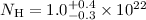 $N_{\rm H}=1.0^{+0.4}_{-0.3} \times 10^{22}$