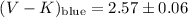 $(V-K)_{\rm blue}=2.57\pm0.06$