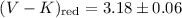 $(V-K)_{\rm red}=3.18\pm0.06$