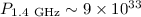$P_{\rm 1.4~GHz} \sim 9\times 10^{33}$