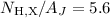 $N_{\rm H,X}/A_{J} = 5.6$