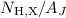 $N_{\rm H,X}/A_{J}$