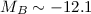 $M_B \sim -12.1$