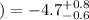 $)=-4.7^{+0.8}_{-0.6}$