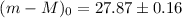 $({m}-{M})_0=27.87 \pm 0.16$