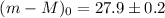$({m}-{M})_0=27.9 \pm 0.2$
