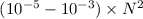 $(10^{-5}-10^{-3})\times N^2$