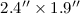 $2.4\arcsec\times1.9\arcsec$