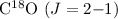 ${\rm C^{18}O}~(J=2{-}1)$