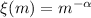 $\xi(m) = m^{-\alpha}$
