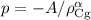 $p = -A/\rho_{\rm Cg}^{\alpha}$