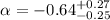 $\alpha=-0.64^{+0.27}_{-0.25}$