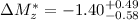 $\Delta M_z^*=-1.40^{+0.49}_{-0.58}$