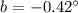 $b=-0.42^\circ$