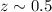 $z\sim0.5$