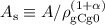 $A_{\rm s} \equiv A/\rho_{{\rm gCg}0}^{(1+\alpha)}$