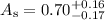 $A_{\rm s}=0.70^{+0.16}_{-0.17}$