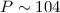$P\sim 104$