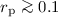 $r_{\rm p} \ga 0.1\,$