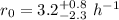$r_0 = 3.2^{+0.8}_{-2.3}~h^{-1}$